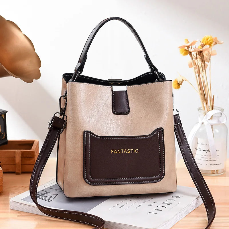 Stylish Bucket Bag Women's Full Contrast Bag