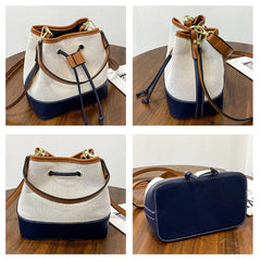 Autumn All-match Contrast Bucket Bag Women's One-shoulder Handbag
