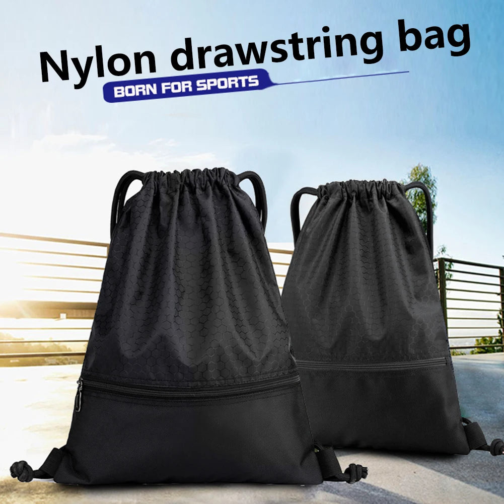 Drawstring Bag Women Men Nylon Backpacks Outdoor Travel School Bags