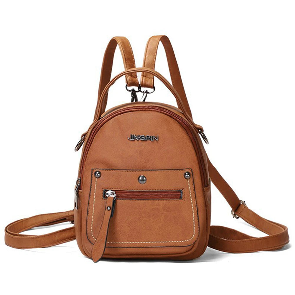 Large Capacity PU Leather Backpack for Women