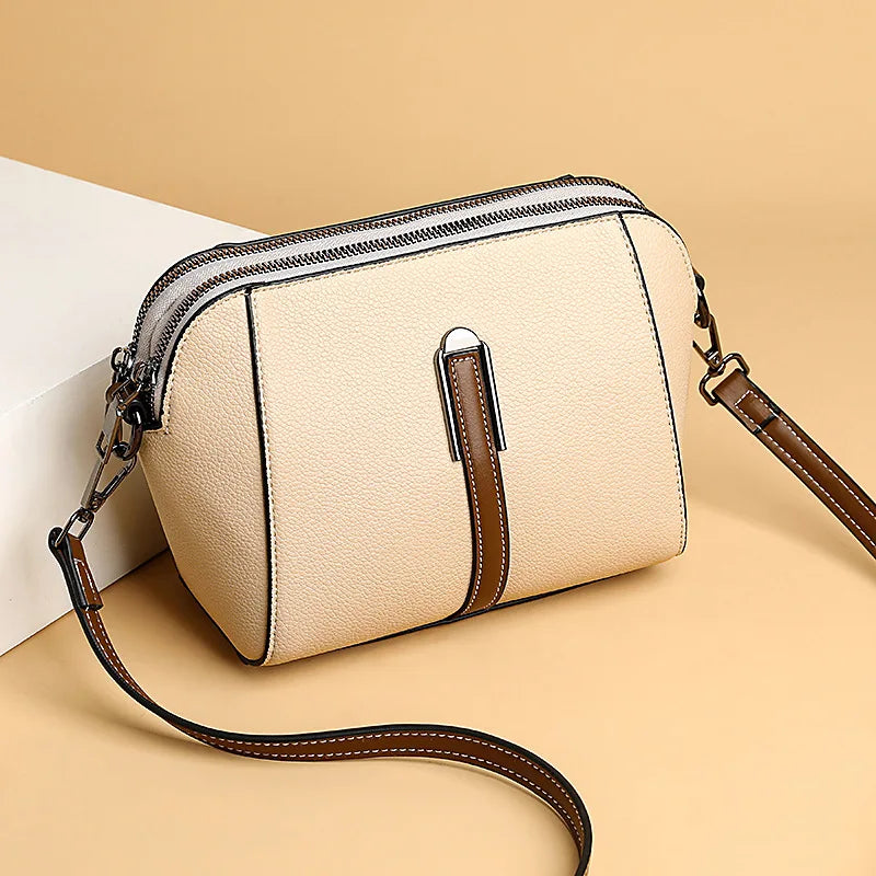 Spring Women's Cross-body Soft Leather Single-shoulder Shell Bag