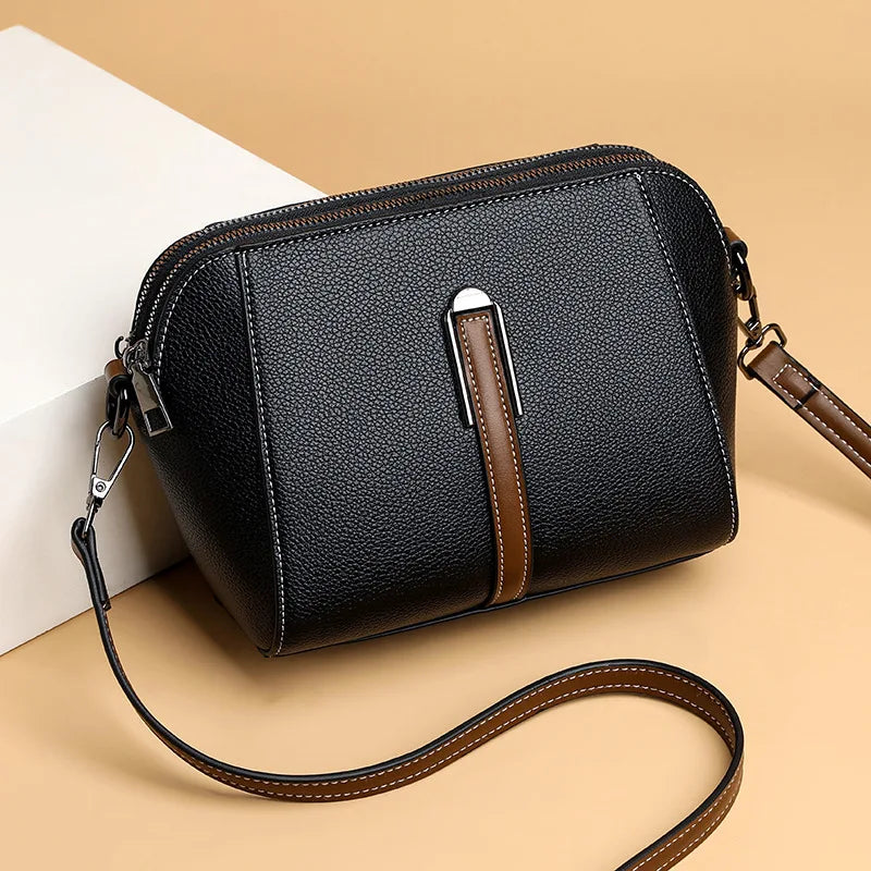 Spring Women's Cross-body Soft Leather Single-shoulder Shell Bag