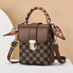 Chessboard Grid Shoulder Bag for Women