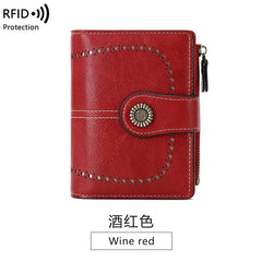 Hollow Out Women Wallet Short Style PU Leather Ladies Purse