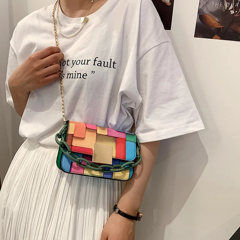 Women's Chain Messenger Bag Spring All-match Small Square Bag