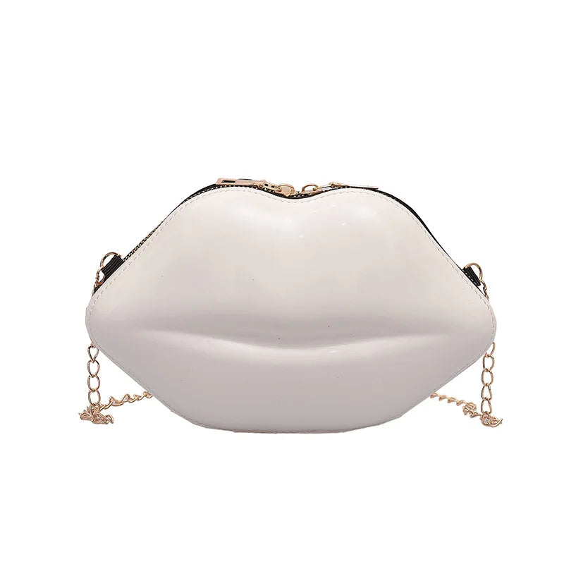 Hot Sexy Lips Style Pu Ladies Clutch Bag Chain Purse Shoulder Bag Handbag Women