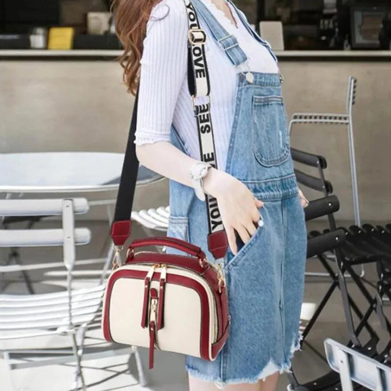 Small Contrast Top-Handle Bag Women Crossbody Bags Phone Purse