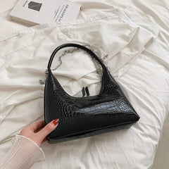 Solid Small PU Leather Shoulder Bag Chain Handbags for Women