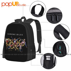 Hot Simone Biles Backpack Large Capacity 3D Printing Outdoor Running