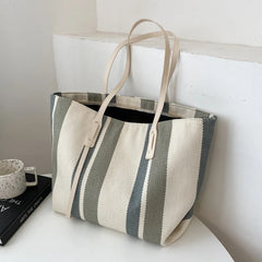 Vintage Canvas Handbags Shopper Bags Women Lightweight Shoulder Bags