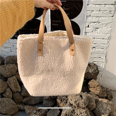 Winter Wool Fluffy Handbags for Women Plush Furry Female Shopping Bag