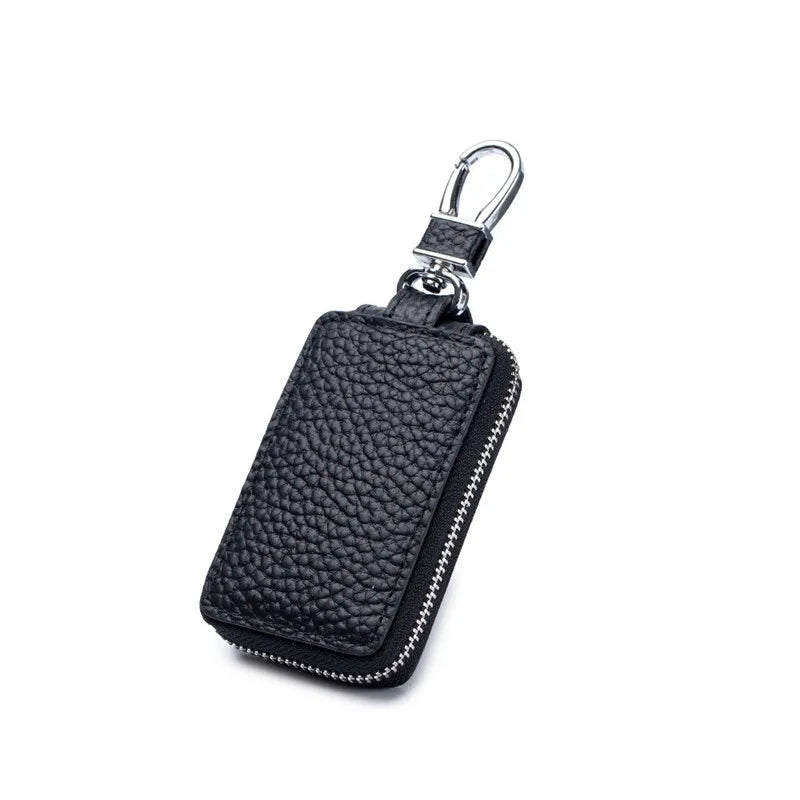 Leather Key Wallets Zipper Car Key Wallet Key Case Housekeeper Holders