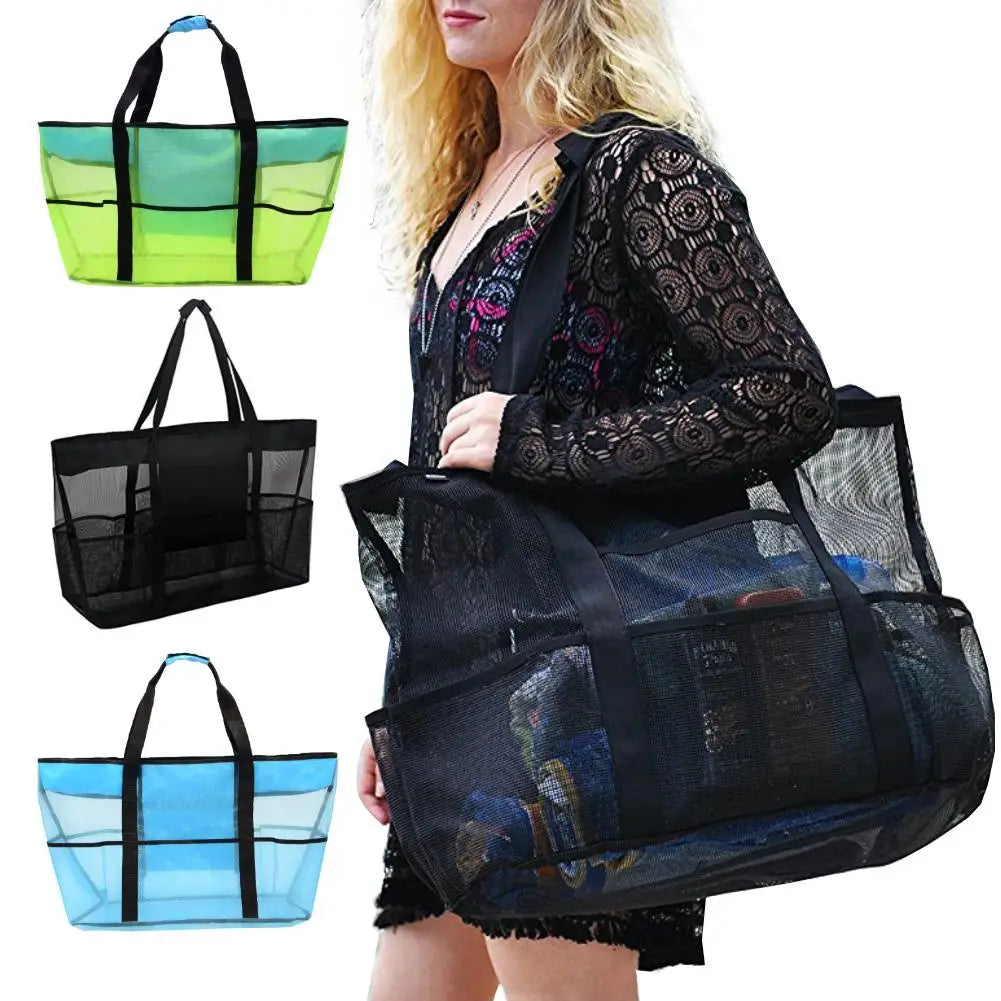 Hot Women Bag Travel Makeup Case Breathable Mesh Beach Toys Bag