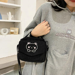Hot Women Canvas Zipper Bag Preppy Style Student Tote Shoulder Messenger Bag