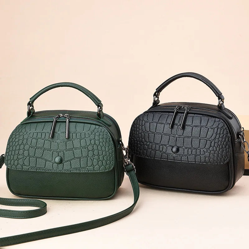 Women Leather Messenger Bag High Female Crossbody Bags