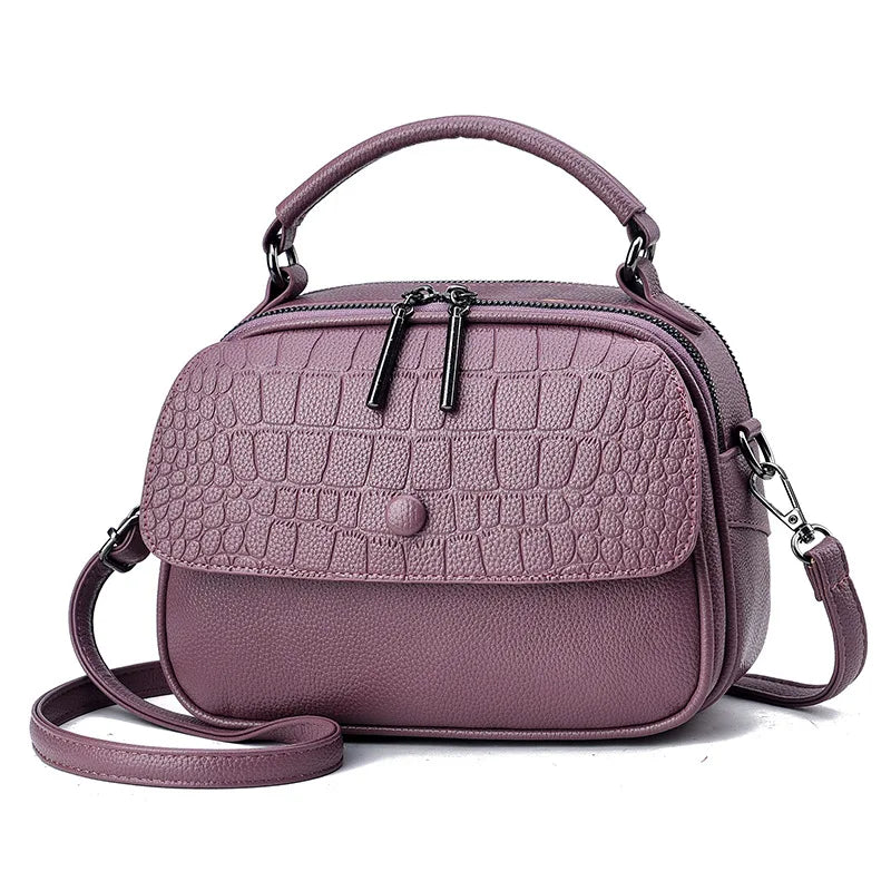 Women Leather Messenger Bag High Female Crossbody Bags