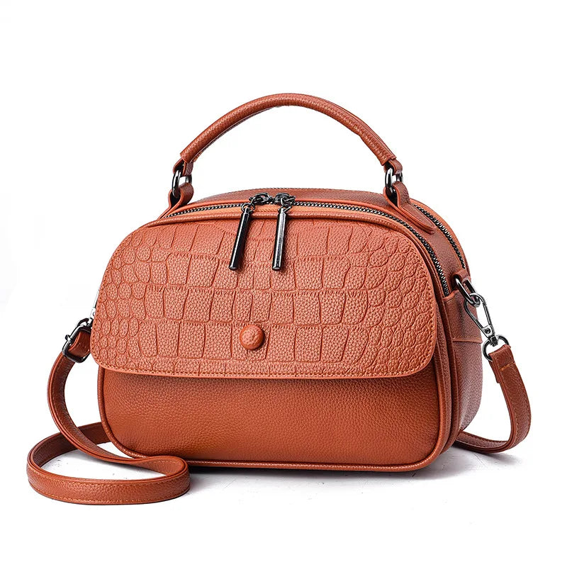 Women Leather Messenger Bag High Female Crossbody Bags