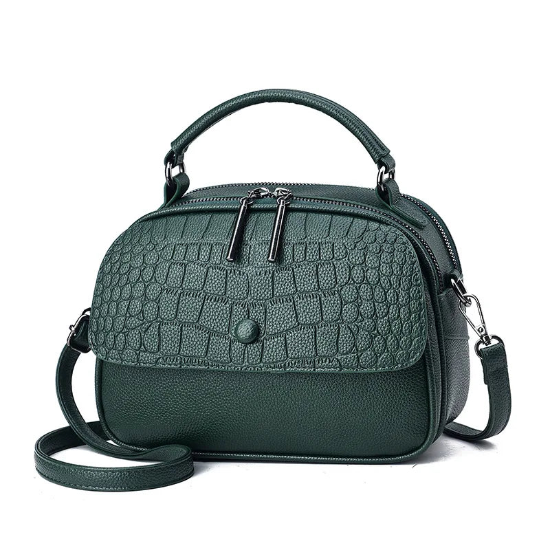 Women Leather Messenger Bag High Female Crossbody Bags