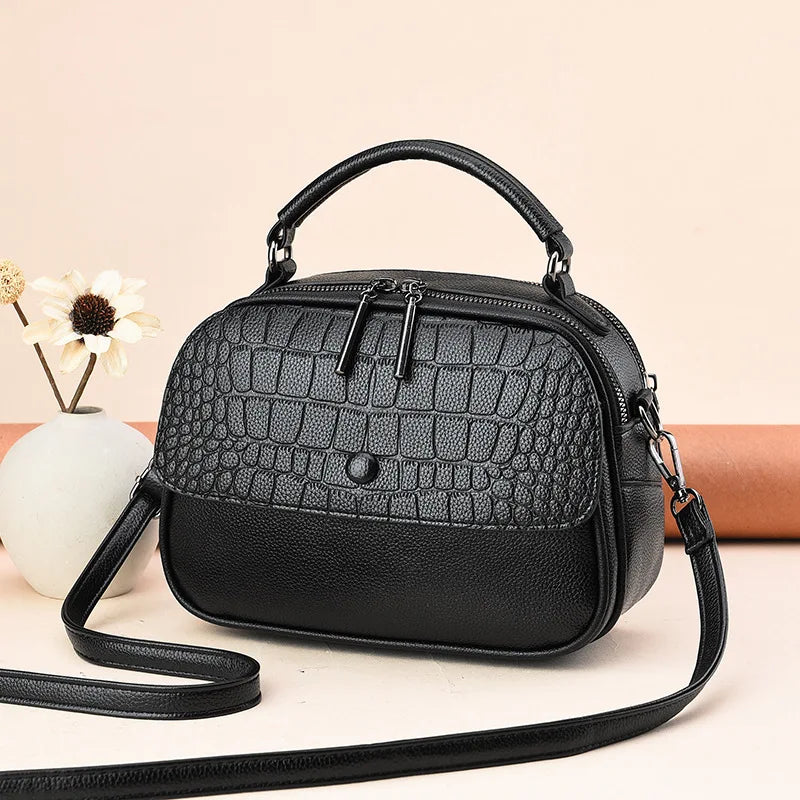 Women Leather Messenger Bag High Female Crossbody Bags