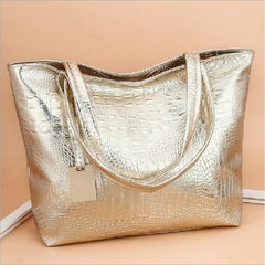Hot Women Shoulder Bag Crocodile Texture Large Tote Bag