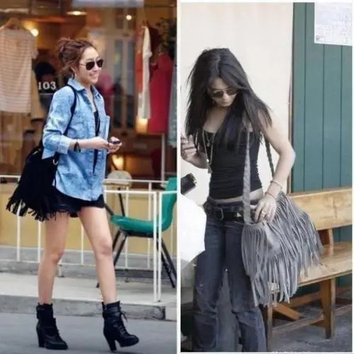 Hot Women Tassel Shoulder Bag Cross Body Suede Fringe Messenger Handbag