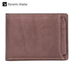Oil Wax Cowhide Short Men Wallet Leather Purse
