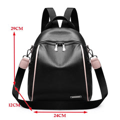 Women's Soft Leather School Backpack - Large Capacity Travel Shoulder Bag
