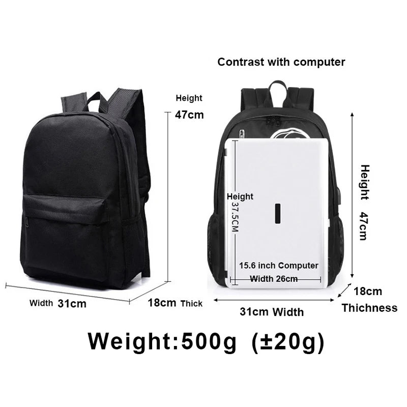 Starry Sky School Bag for Teens, Oxford Cloth Backpack for Boys and Girls