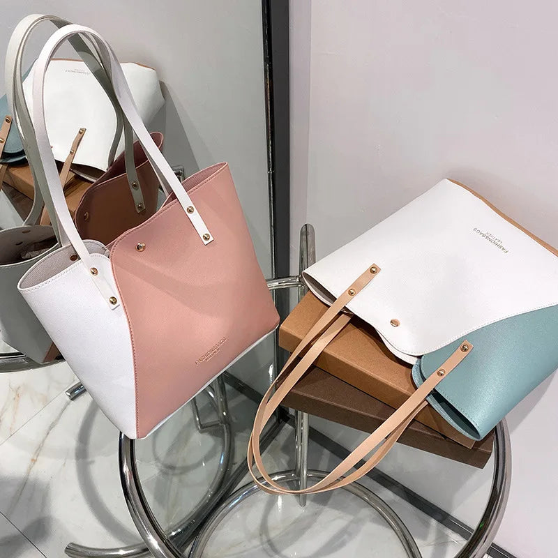 Large Women's Shoulder Bag PU Leather Wild Bag