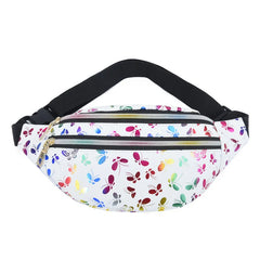 Double Zipper Waist Bag PU Women's Messenger Bag