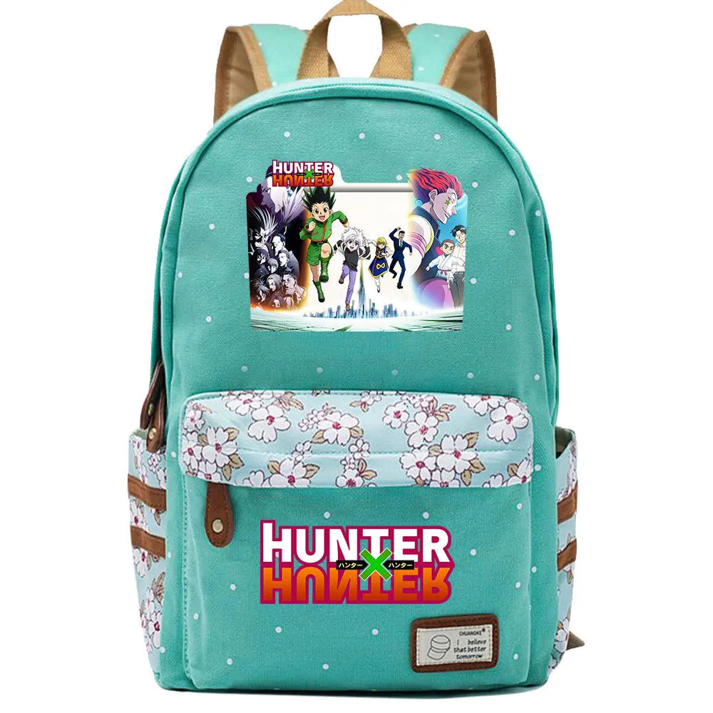 Hunter Hunter Canvas Backpack Teenger Packsack Casual Green Schoolbag