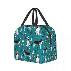 Husky Siberian Huskies Thermal Insulated Lunch Bag Women Mountains Pet Portrait