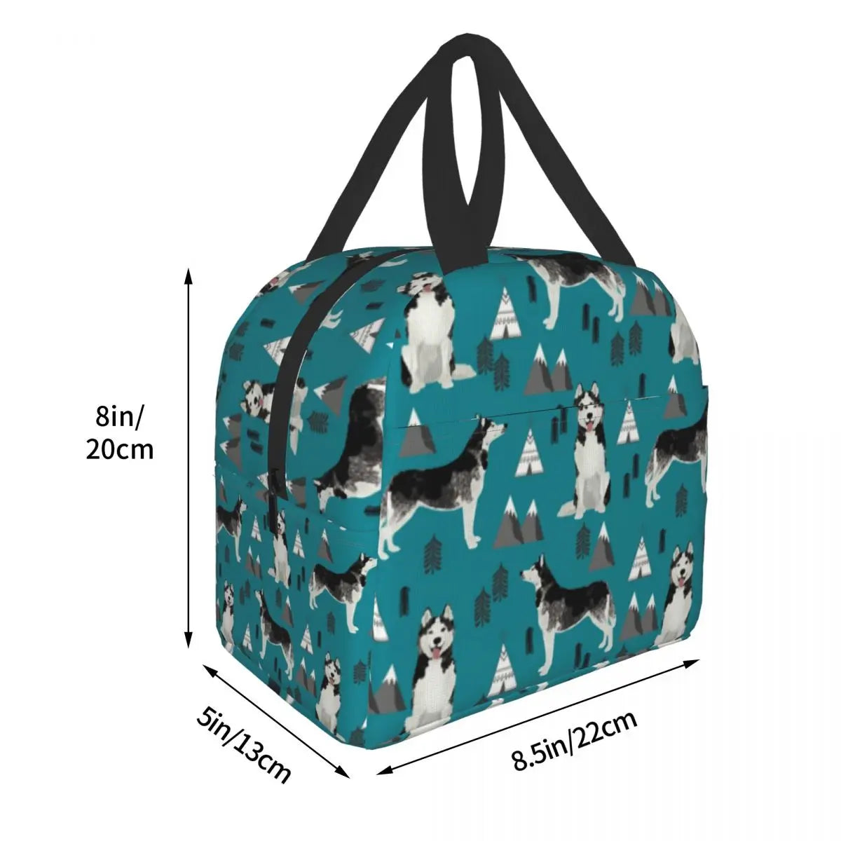 Husky Siberian Huskies Thermal Insulated Lunch Bag Women Mountains Pet Portrait