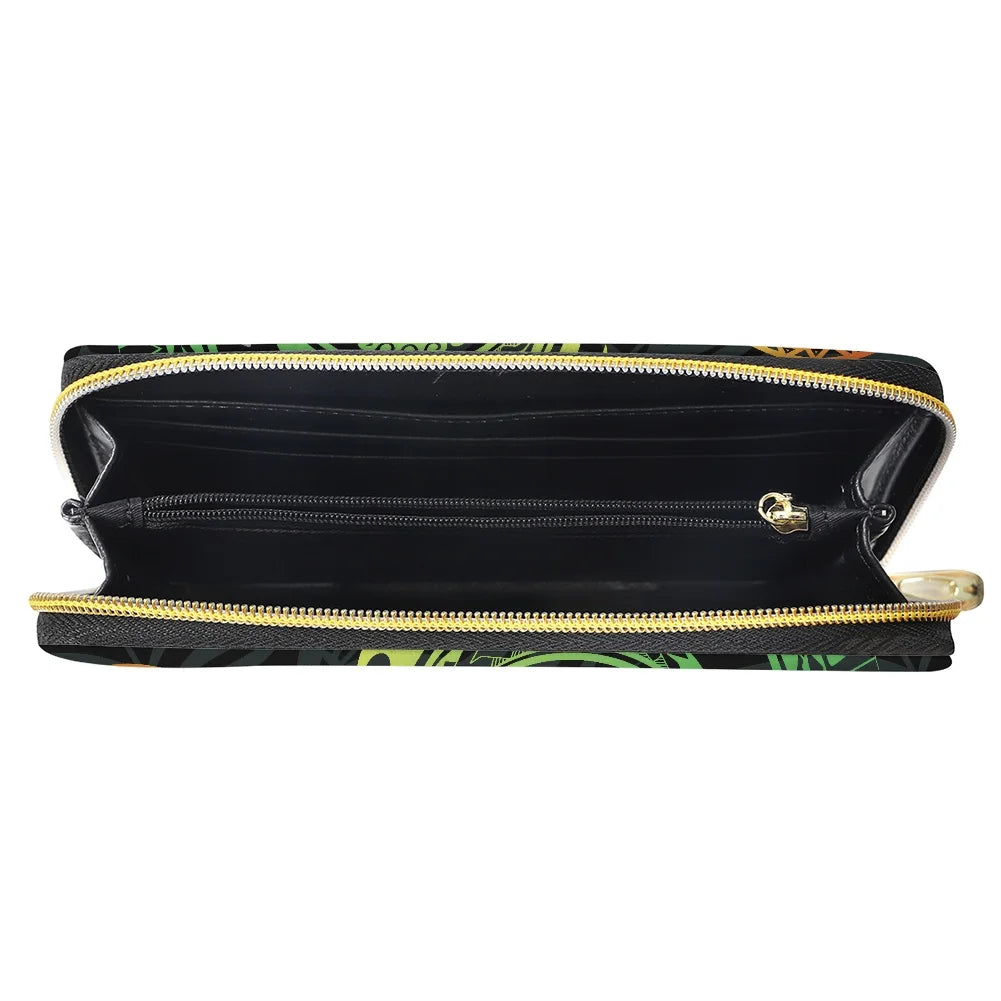 Hycool Long Women Wallet Hawaii Flower Samoan Tribal Print Wallets For Women