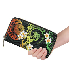 Hycool Long Women Wallet Hawaii Flower Samoan Tribal Print Wallets For Women