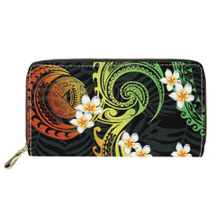 Hycool Long Women Wallet Hawaii Flower Samoan Tribal Print Wallets For Women