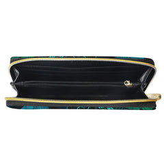Hycool Women's Leather Wallet Polynesian Tribal Hawaii Flower Purses Long