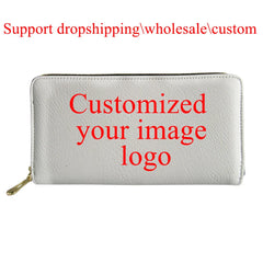 Hycool Women's Leather Wallet Polynesian Tribal Hawaii Flower Purses Long