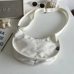 Polyester Fiber Tote Canvas Handbag With Outer Pocket Single Shoulder Bag