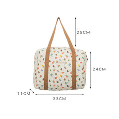 Bear Flower Quilted Cotton Shoulder Bag Women's Handbag Travel Soft Tote