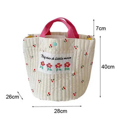 Cherry Pattern Diaper Bag Canvas Mommy Handbag