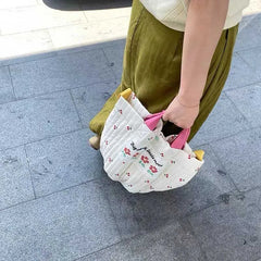 Cherry Pattern Diaper Bag Canvas Mommy Handbag