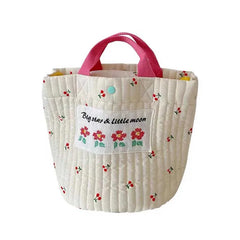 Cherry Pattern Diaper Bag Canvas Mommy Handbag