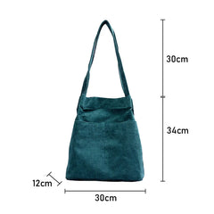 Corduroy Totes Bag Casual Handbag for School Work Travel Shopping