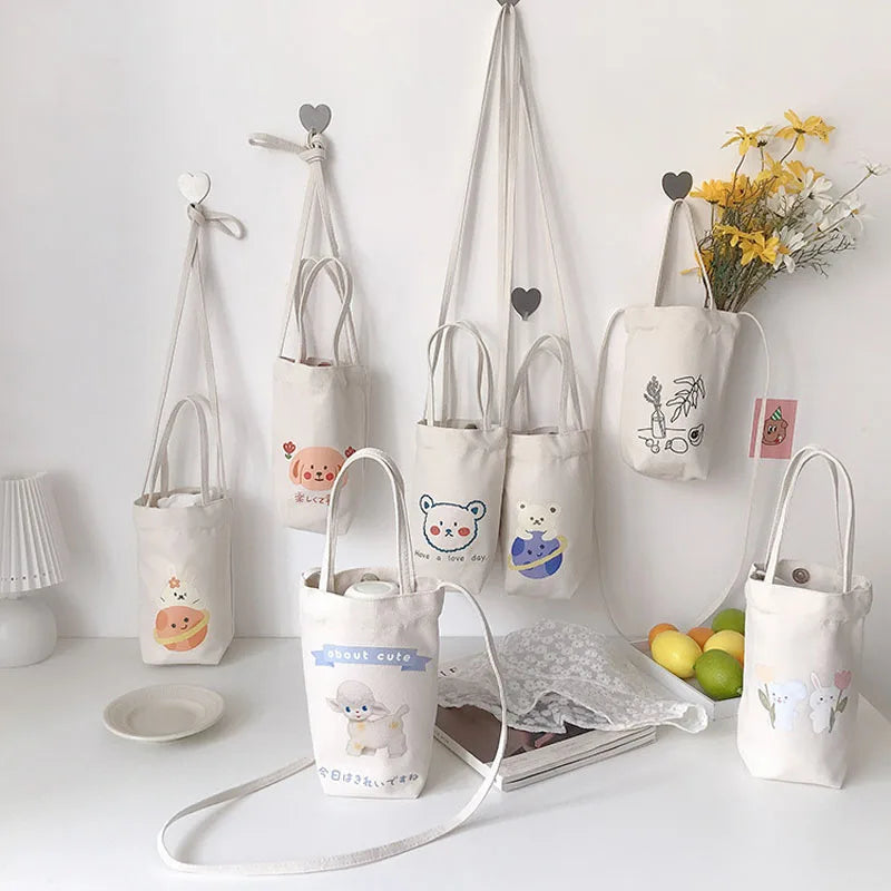 Mini Water Cup Shoulder Bag Female Student Casual Tote Summer Drink Cup Handbag