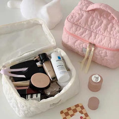 Floral Nylon Makeup Bag Organizer with Zipper