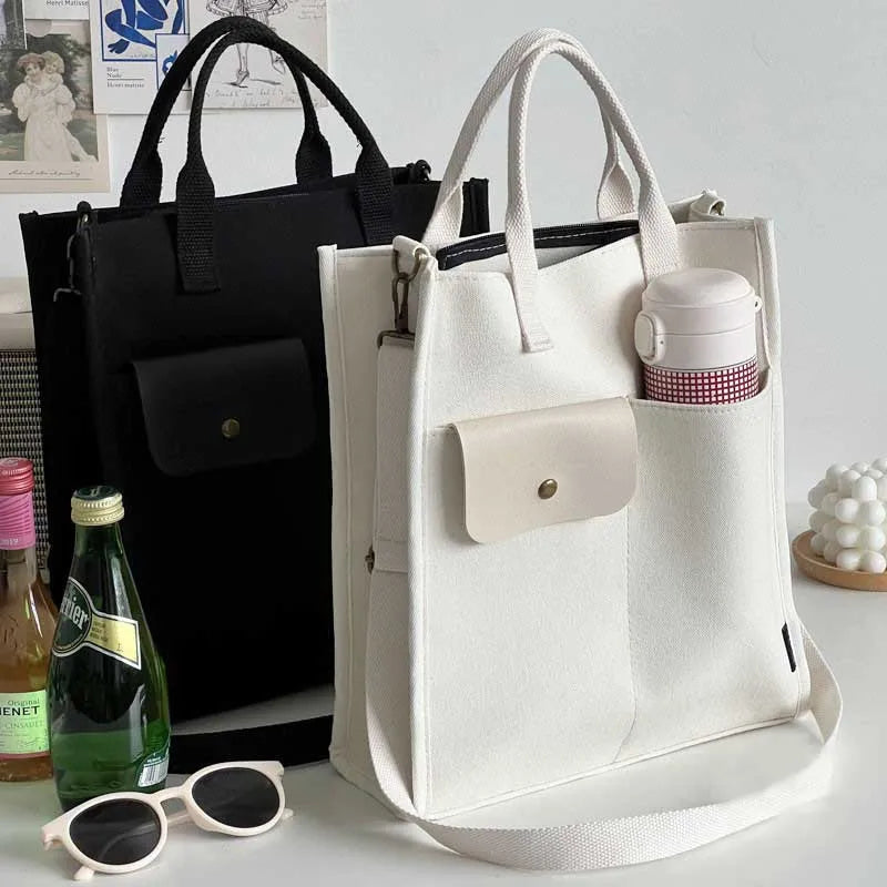 Canvas Crossbody Bag Shoulder Bag Student's Shopping Beach Travel