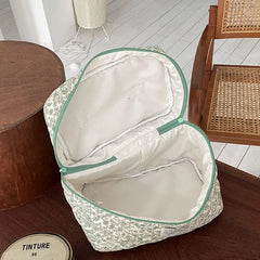 Large Capacity Storage Box Quilted Cotton Beauty Cosmetic Bag
