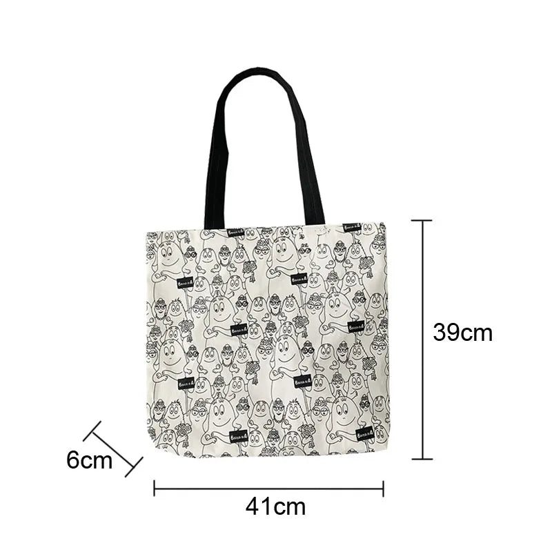 Large Canvas Bag Women's Shoulder Totes Female Embroidery Shopping Bag