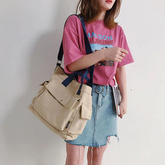 Casual Canvas Shoulder Bag with Adjustable Strap